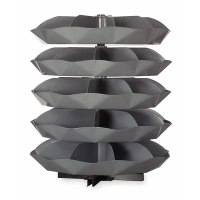 DURHAM MFG Revolving Storage Bin: 66 3/8 in x 58 in, 5 Levels, Scoop Bottom - Revolving Storage Bins with Scoop-Bottom Shelves