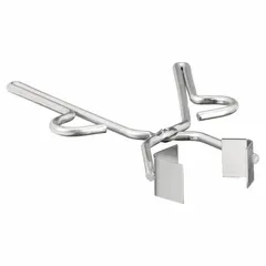 Flask Tongs, 9 in Overall Lg, Stainless Steel, 300, Uncoated, 1/4 in Wire Size, 1 in Tip Lg