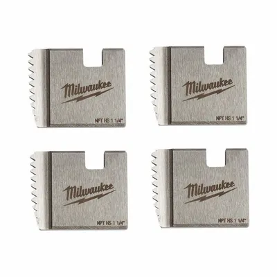 MILWAUKEE Pipe Threading Die Head: 1 1/4 in Pipe, NPT, Right Hand, High Speed Steel - Pipe Dies for Manual & Handheld Power Threaders