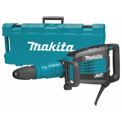 MAKITA Demolition Hammer Kit: Corded, Chipper, SDS-Max, 19 ft-lb, 1,900 bpm, 27.1 lb Wt - Inline Corded Demolition Hammers