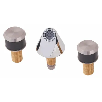 BESTCARE Bathroom Sensor Faucet: WH3377, Widespread, Brass, Chrome, Manual, Plug-In - Button-Operated Institutional Faucets