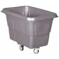 OEM Cube Truck: 16 cu ft, 400 lb, 45 in L x 32 in W x 36 1/2 in H, (2) Rigid/(2) Swivel, Gray (MPN 36FK95)
