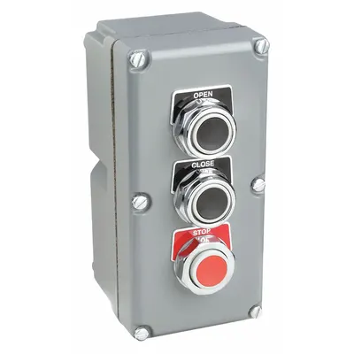 SCHNEIDER Control Station: (2) Push Buttons/Emergency Stop, 0 Pilot Lights, 3NO/3NC - Push-Button Control Stations