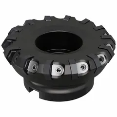 Indexable face mill designed for high-efficiency face milling operations on ferrous and non-ferrous materials. Uses replaceable carbide inserts to reduce downtime and maintain consistent surface finish. Suitable for general machining applications.