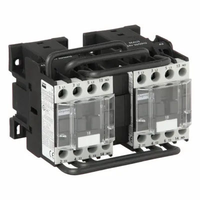 Dayton Magnetic Contactor: Reversing, 3 Poles, 3NO Contacts, 18 A - Reversing IEC Contactors