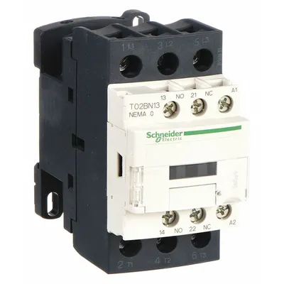 SCHNEIDER Magnetic Contactor: Non-Reversing, 3 Poles, NEMA Size 0, 18 A - Non-Reversing NEMA Contactors