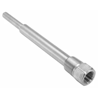 ASHCROFT Threaded Thermowell: Stainless Steel, For 24 in Stem Lg - Stepped-Shank Threaded Thermowells