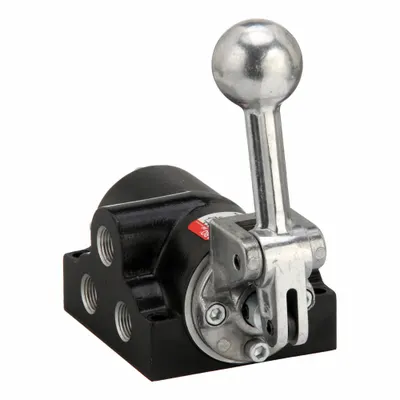 ARO Manual Air Control Valve: K, Four-Way / Two-Position, Lever, Gray - ARO K Series Manual Air Control Valves