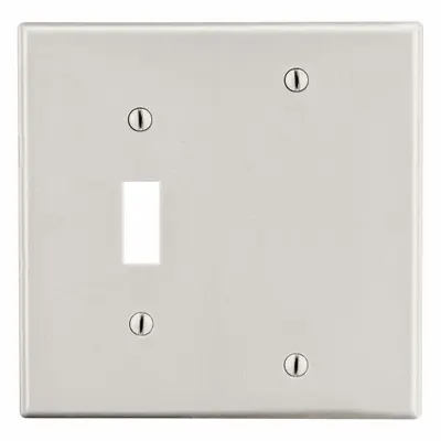 HUBBELL Wall Plate: Combo, 2 Gang, Almond - Combination Wall Plates