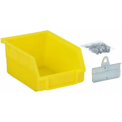 OEM Pegboard Bin: 5 1/2 in x 4 1/8 in x 3 in - Bins & Bin Clips for Round-Hole Pegboard