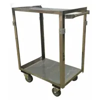 APPROVED VENDOR Utility Cart: 600 lb, 24 in L x 16 in W Shelf, 2 Shelves, Silver, Flat (MPN ZF124U403)