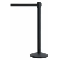 QUEUEWAY Barrier Post with Belt: Black, No Pattern, No Legend, 7 1/2 ft Belt Lg, Black (MPN QWAYPOST-33-B9)