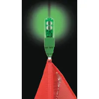 Warning Whip Light: LED, Flashing, 2.4 to 12 W, Green, 3/4 in Ht, 1 in Wd (MPN WLFS.4LED.GF)