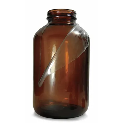 OEM Safety Coated Bottle: 950 mL - Amber Wide Mouth Glass Lab Bottles