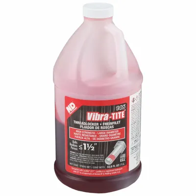 VIBRA-TITE High-Strength Threadlocker: 146, Red, 33.81 fl oz, Jug, 1 EA - High-Strength Threadlockers (Red)