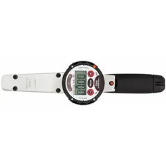 This electronic torque wrench provides accurate torque control from 5 to 50 ft-lb with audible and visual indicators. It features a standard-head design and supports Newton-Meter units. Suitable for precision fastening tasks in assembly, maintenance, and repair applications.