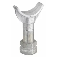Support stanchion designed for 4 in pipe in industrial piping systems. Provides a height adjustment range of 9 1/4 in to 14 in and a load capacity of 3,800 lb. Suitable for supporting and stabilizing pipe runs in plant maintenance, HVAC, and process piping applications.