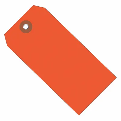 PARTNERS BRAND Shipping Tag: #5, 4 3/4 in Tag Ht, 2 3/8 in Tag Wd, Orange, Plastic, Plain Tag - Plastic Shipping Tags