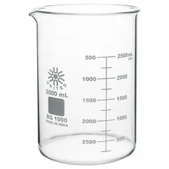 Low Form Glass Beaker, 3000 mL, Type I Borosilicate Glass