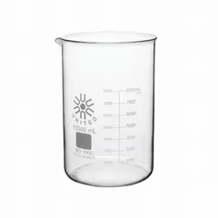 Low Form Glass Beaker, 10000 mL, Borosilicate Glass, Type I, Colorless