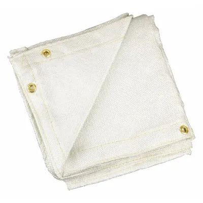 STEINER Welding Blanket: Uncoated Fiberglass, 4 ft Wd, 6 ft Lg, White - Medium-Duty Uncoated Fiberglass Welding Blankets