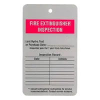 Tag: Fire, 3 in Wd, 5 in Ht, White, Rectangle, Laminated, Embossable Aluminum, Indoor, 25 PK (MPN TUF-FIRE)