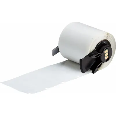BRADY Wraparound Label: 1 in x 1 29/32 in, 1 7/8 in, Vinyl, White (Matte) - Brady Precut Label Rolls