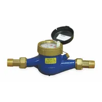 PULSAFEEDER Mechanical Flowmeter: Water Meter, Water, Brass, 3/4 in NPT, 3/4 in Connection Size, NPT (MPN MTR103-G)