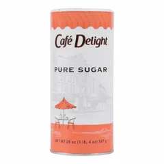 DIPLOMAT Sugar in canister format, 20 oz each, 24 canisters per case. Suitable for sweetening beverages and food preparations in hospitality and food service settings.