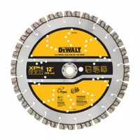 DEWALT Diamond Saw Blade: Block/Brick/Concrete, 12 in Blade Dia., 1 in Arbor Size, Wet/Dry, Best (MPN DW47224)