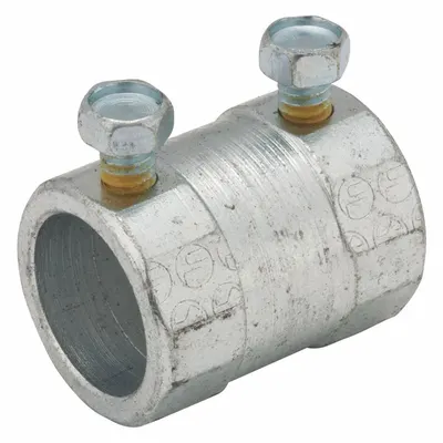 RACO Set Screw Coupling: Steel, 1/2 in Trade Size, 1 1/2 in Overall Lg, IMC/RMC - Set Screw Couplings
