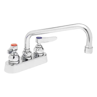 T&S BRASS Low Arc Kitchen/Bathroom Faucet: Brass, Centerset, Deck, 2 Mounting Holes - Centerset Kitchen Faucets