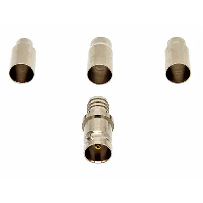 TRIPLETT Universal Coaxial Connector: Female, Connector, Silver, Crimp-On, RG-59/RG-6 - BNC Coaxial Connectors