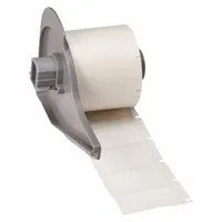 Pre-Cut Label Stock Roll: 3/4 in x 1 1/2 in, 1 1/2 in x 3/4 in, Polyester, Permanent Adhesive (MPN M7-30-459)