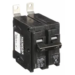 The Siemens B225 is a 25 A, 2-pole miniature circuit breaker from the BL Series, rated for 120/240V AC single-phase applications. It features a standard trip type and a maximum AIR rating of 10kA at 120/240V AC. Designed for bolt-on installation in Siemens P1 panelboards, it provides overcurrent protection in commercial and industrial electrical distribution systems.