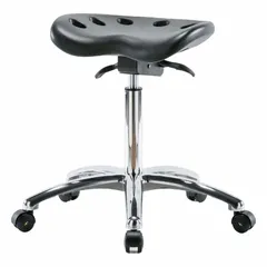 Polyurethane Lab Stool, ESD-Safe, 20-28 in Height, Black