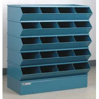 STACKBIN Sectional Stacking Bin Unit: 9 in x 18 3/4 in x 43 1/2 in, Std, 20 Compartments, Blue (MPN 3-320SSB)
